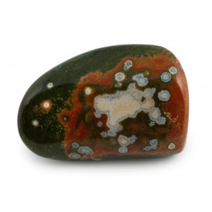 Jaspe orbiculaire, galet poli